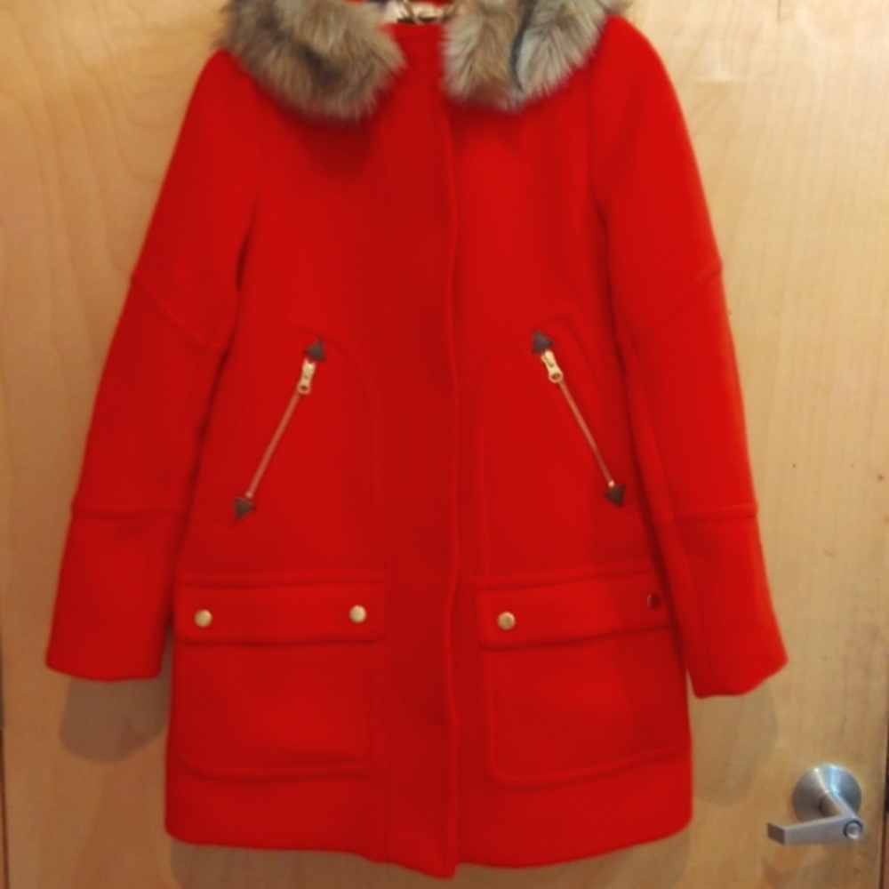 J Crew Chateau Parka in Vibrant Flame size 00